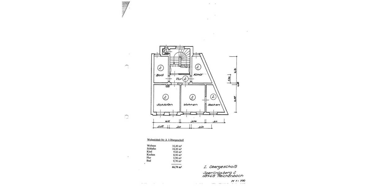 Etagenwohnung Reichenbach im Vogtland Reichenbach - 3 Zimmer, 66 m&sup2;, 420&euro; | Angebot:25769865