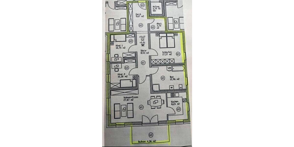 Etagenwohnung Kemnath - 4 Zimmer, 114 m&sup2;, 1.370&euro; | Angebot:25960596