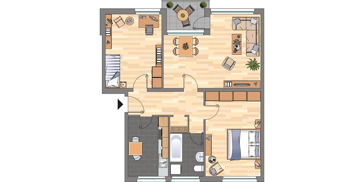 Etagenwohnung Bremerhaven Schiffdorferdamm - 3 Zimmer, 76 m&sup2;, 589&euro; | Angebot:25343653