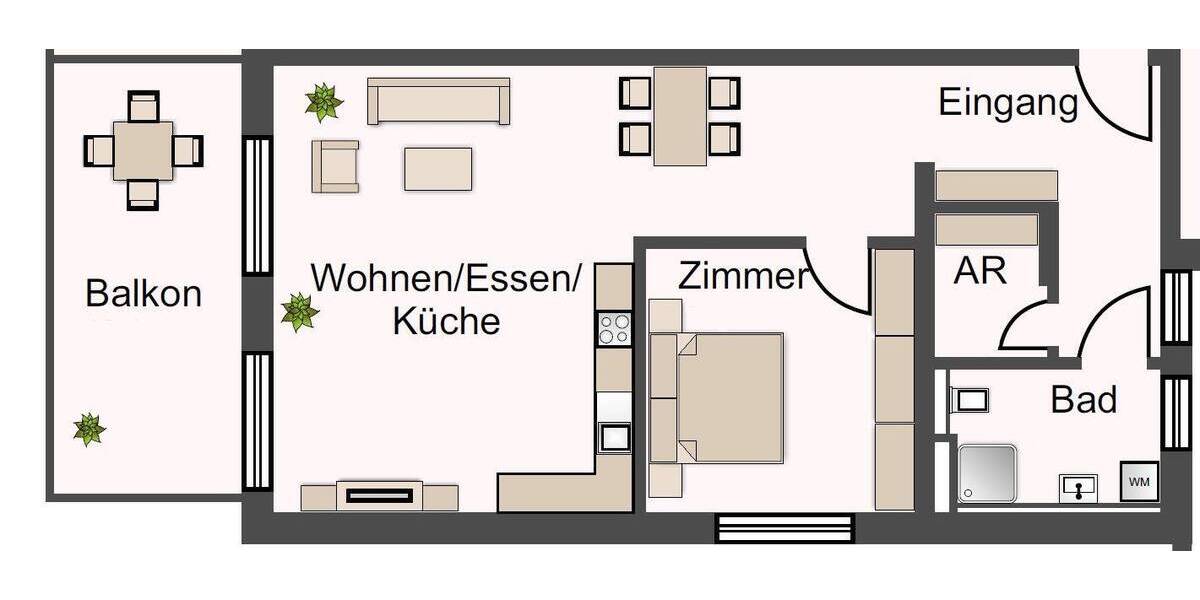 Etagenwohnung Aalen Unterkochen - 2 Zimmer, 74 m&sup2;, 1.085&euro; | Angebot:24040715
