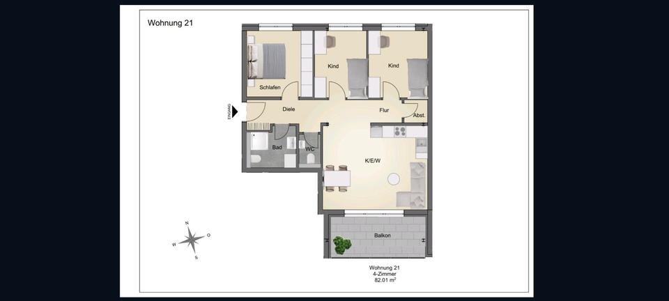 Etagenwohnung Trossingen - 4 Zimmer, 82 m&sup2;, 1.065&euro; | Angebot:24814668