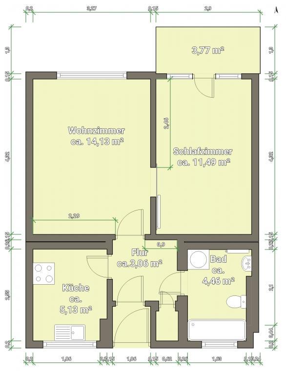 Ruhiges Wohnen für Senioren im Erdgeschoss zimmer