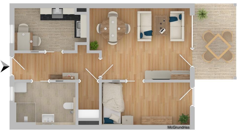 Erdgeschoßwohnung Grafenau Frauenberg - 2 Zimmer, 58 m&sup2;, 580&euro; | Angebot:25791185