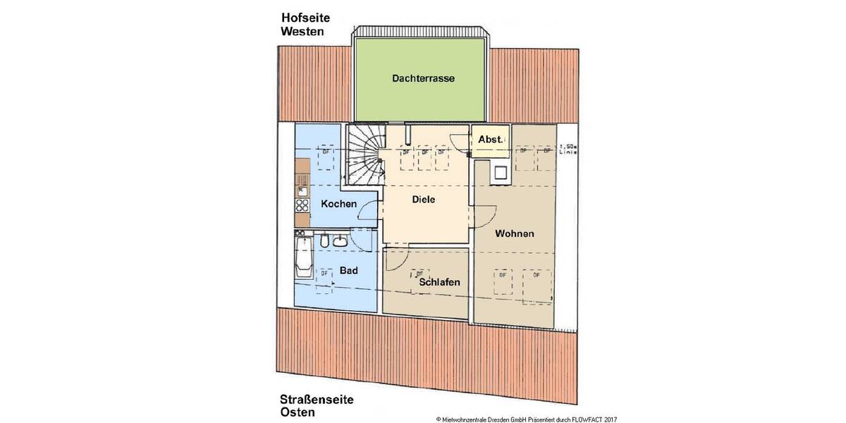 Etagenwohnung Dresden Äußere Neustadt - 2 Zimmer, 58 m&sup2;, 645&euro; | Angebot:26129494