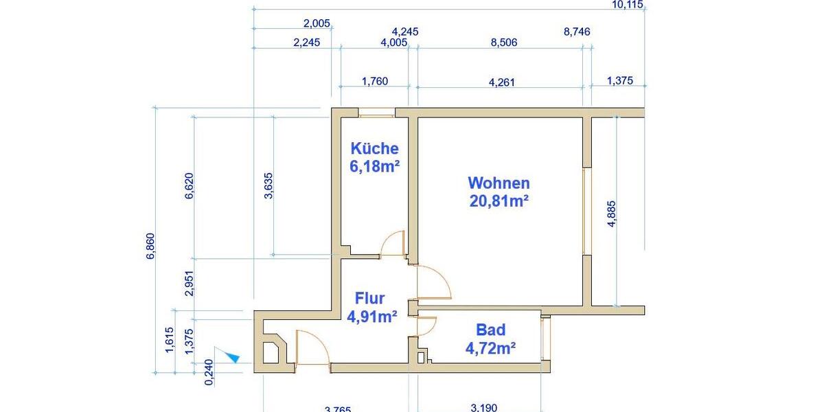 Etagenwohnung Rüsselsheim am Main - 1 Zimmer, 40 m&sup2;, 600&euro; | Angebot:25409891