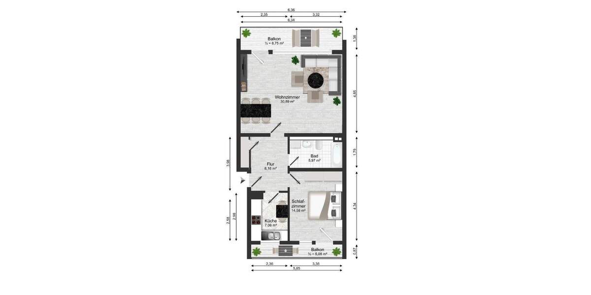 Etagenwohnung Rheinland-Pfalz - Trier Kürenz - 2 Zimmer, 74 m&sup2;, 860&euro; | Angebot:24667505
