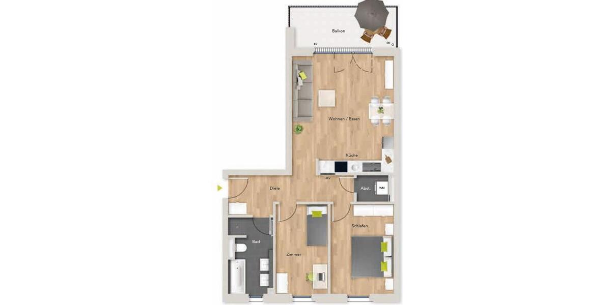 Etagenwohnung Bad Schönborn - 3 Zimmer, 79 m&sup2;, 1.189&euro; | Angebot:26695035