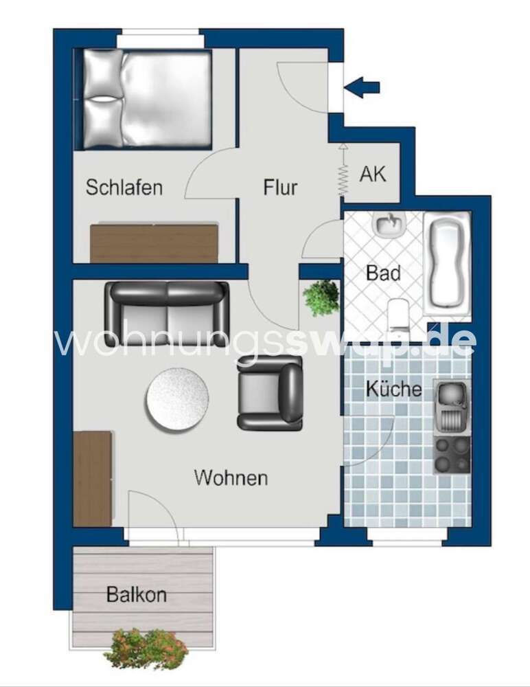 Wohnung zum Mieten in Berlin-10589 359 € 42 m²