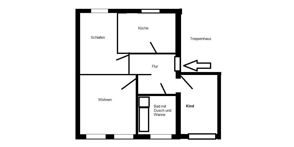 3-Raum-Wohnung mit neuem Tageslichtbad 3 zimmer