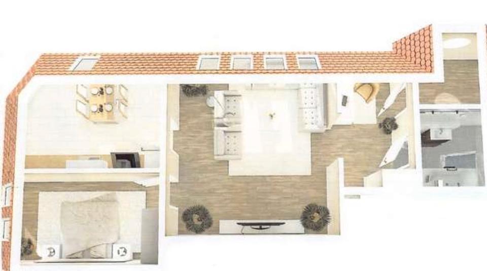 Denkmalgeschützte 2-Zimmer-Maisonette-Wohnung im Grünen