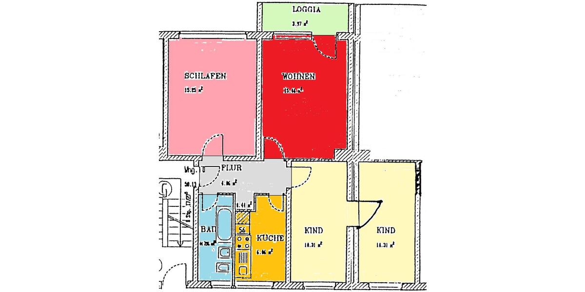 Erdgeschoßwohnung Sangerhausen - 4 Zimmer, 70 m&sup2;, 350&euro; | Angebot:26443160