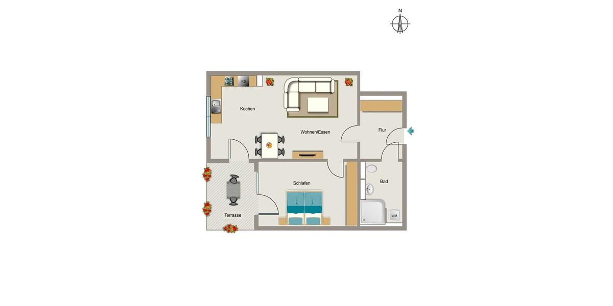 Erdgeschoßwohnung Rheinbach - 2 Zimmer, 68 m&sup2;, 905&euro; | Angebot:26641598