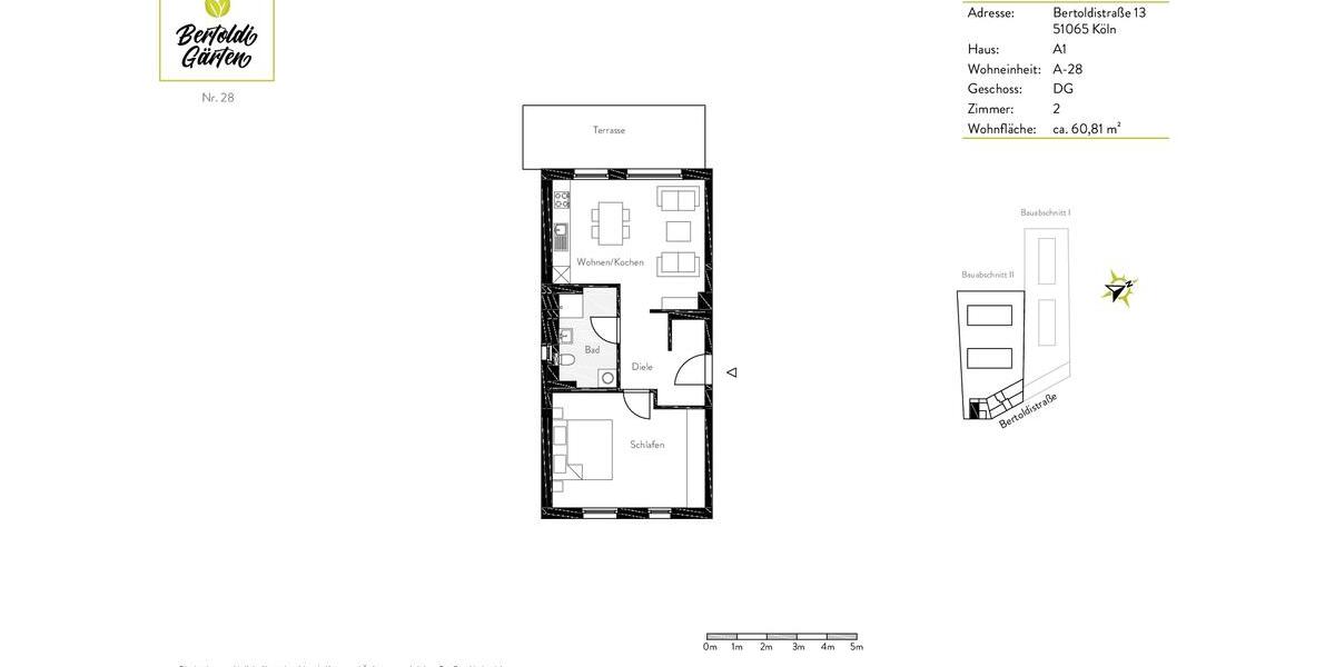 Etagenwohnung Köln Mülheim - 2 Zimmer, 60 m&sup2;, 1.195&euro; | Angebot:25906416