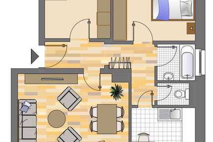 Wohnung Siegen Geisweid - 3 Zimmer, 68 m&sup2;, 299&euro; | Angebot:26933413