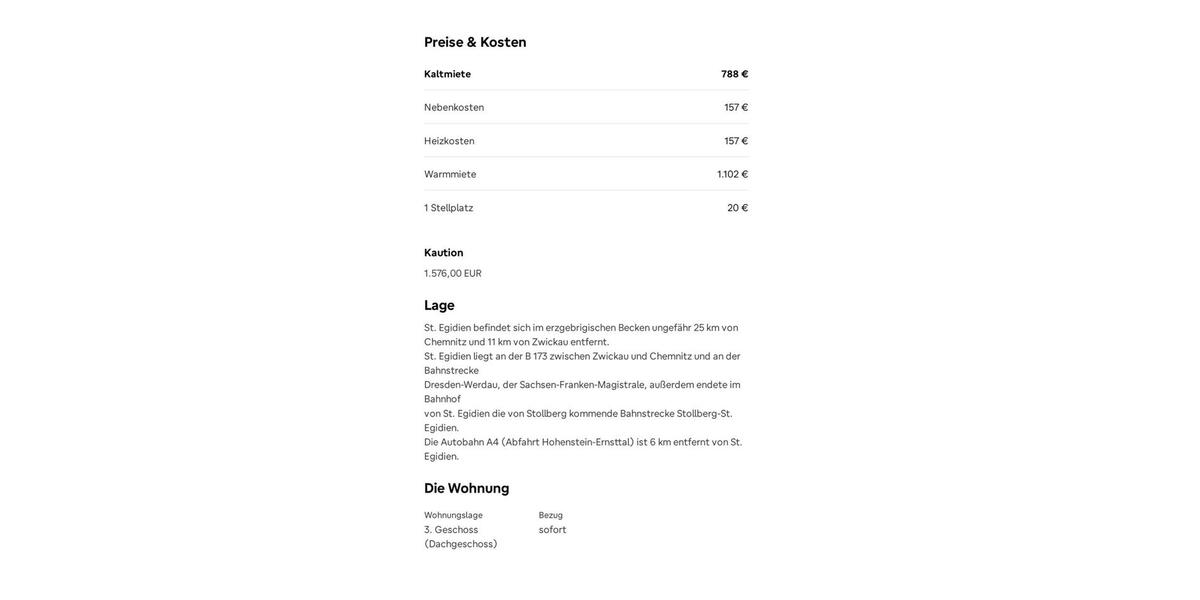 Maisonettenwohnung St. Egidien - 4 Zimmer, 113 m&sup2;, 788&euro; | Angebot:25444218