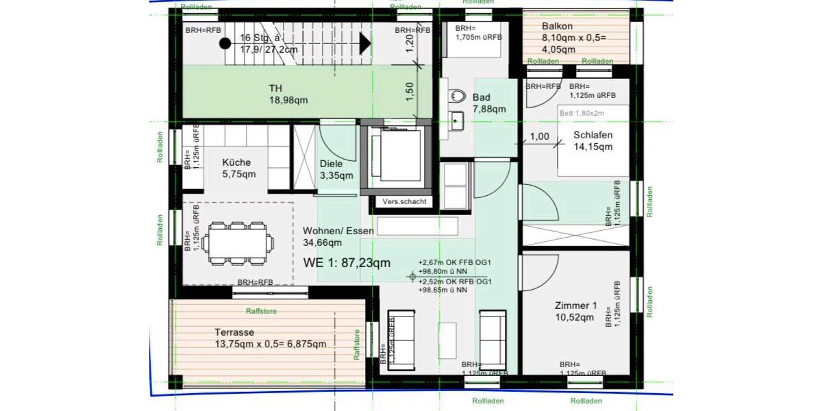 Wohnung zu vermieten in 64653 Lorsch, 87m² Erstbezug 3 zimmer