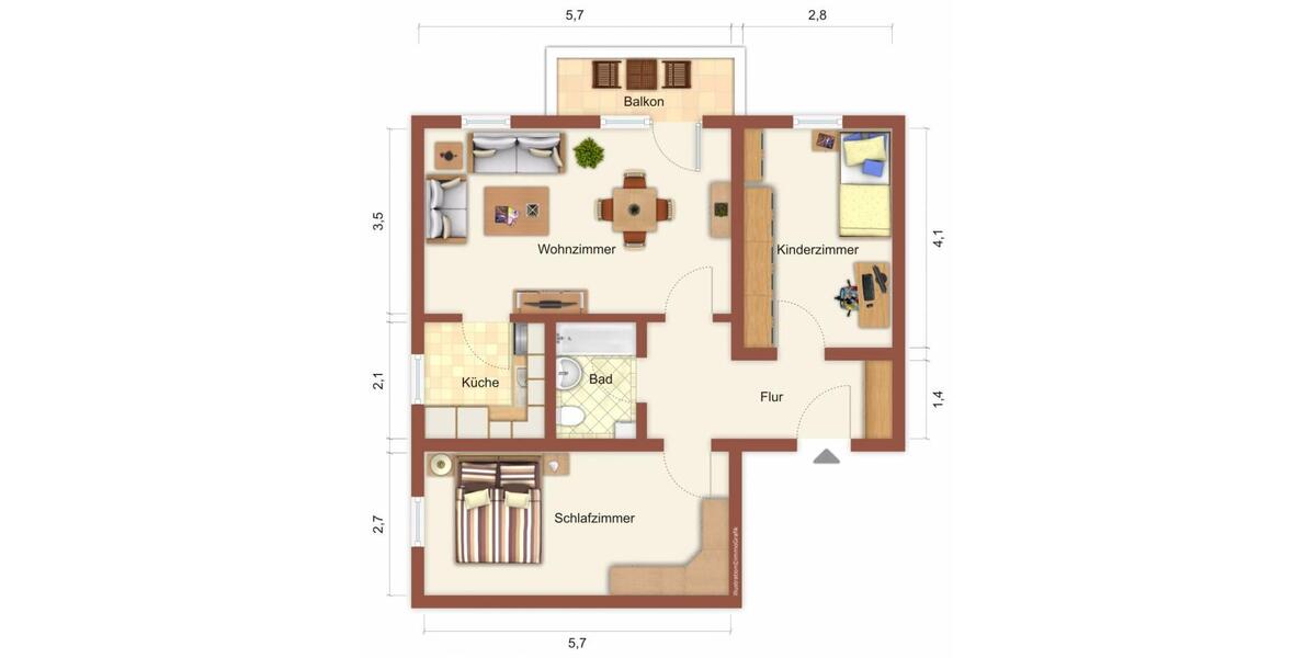 Etagenwohnung Suhl Aue 1 - 3 Zimmer, 69 m&sup2;, 358&euro; | Angebot:26066436