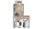 Etagenwohnung Merseburg Kötzschen - 2 Zimmer, 48 m&sup2;, 287&euro; | Angebot:25695020