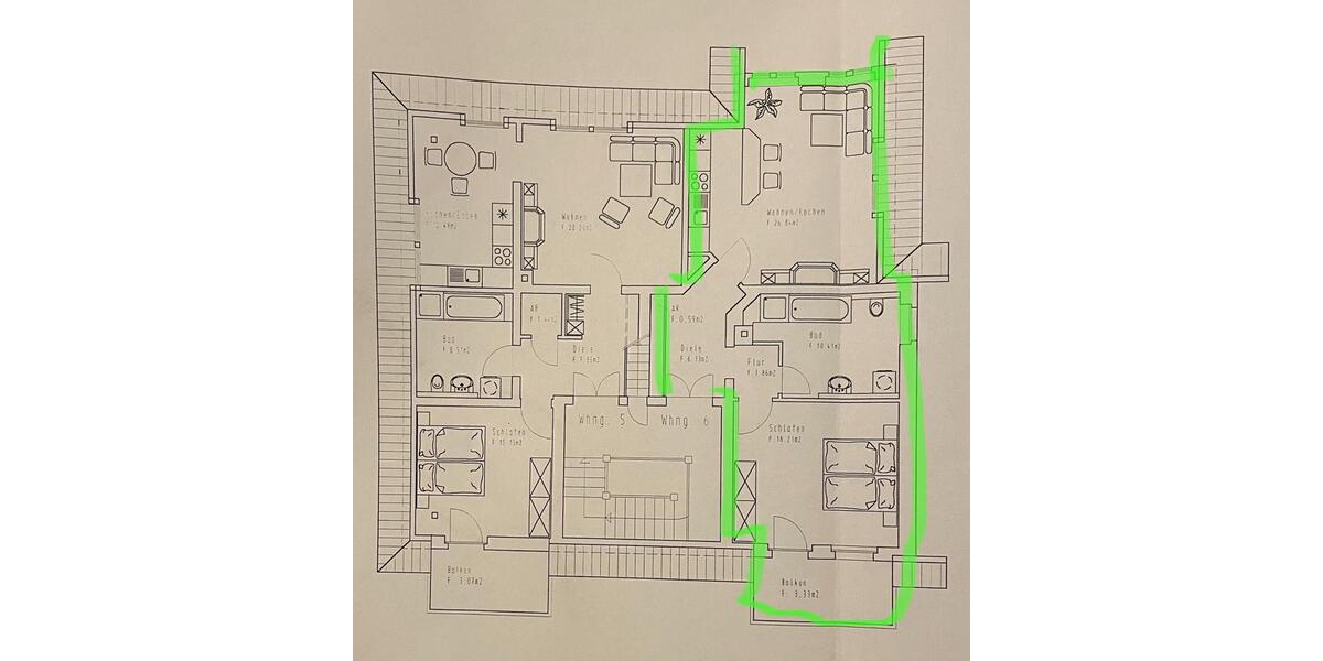 Dachgeschoßwohnung Altenburg - 2 Zimmer, 67 m&sup2;, 390&euro; | Angebot:23247617