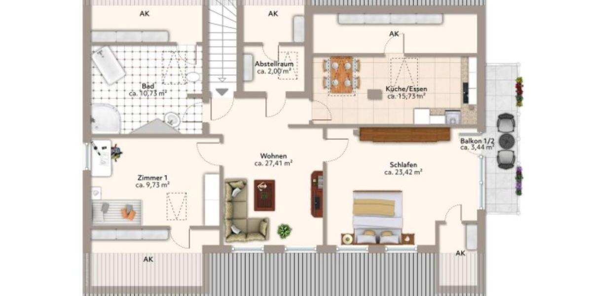 Dachgeschoßwohnung Wald-Michelbach Michelbach - 3 Zimmer, 92 m&sup2;, 800&euro; | Angebot:24893198