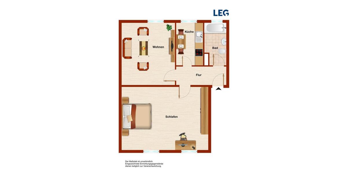 Erdgeschoßwohnung Hamm Herringen - 2 Zimmer, 52 m&sup2;, 379&euro; | Angebot:26033117