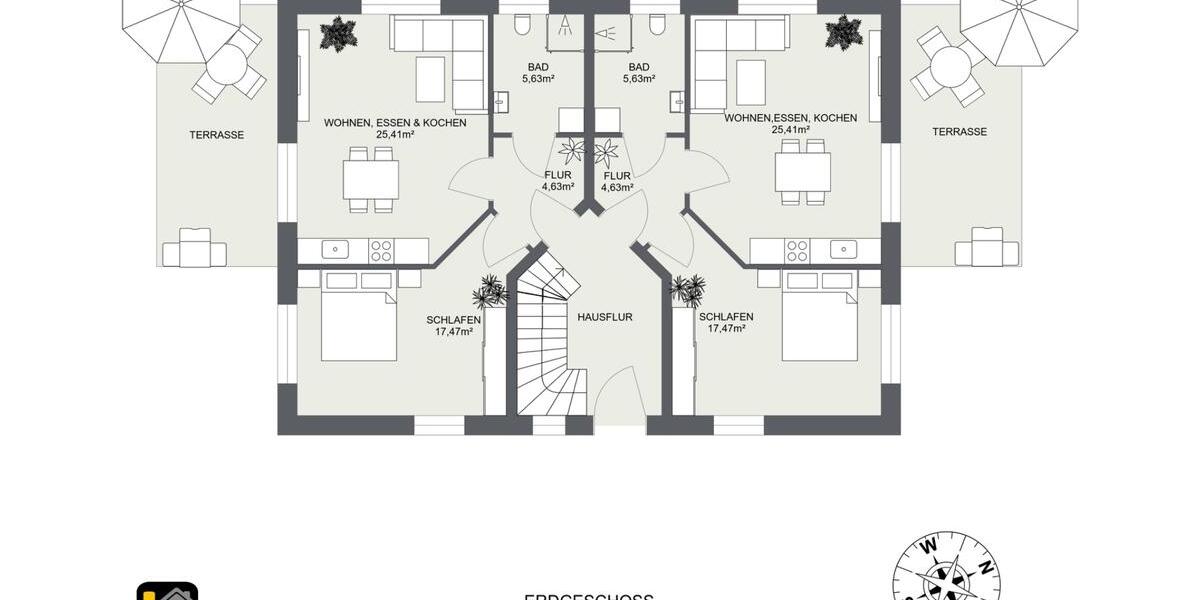 Erdgeschoßwohnung Nienburg (Weser) - 2 Zimmer, 56 m&sup2;, 700&euro; | Angebot:26704175