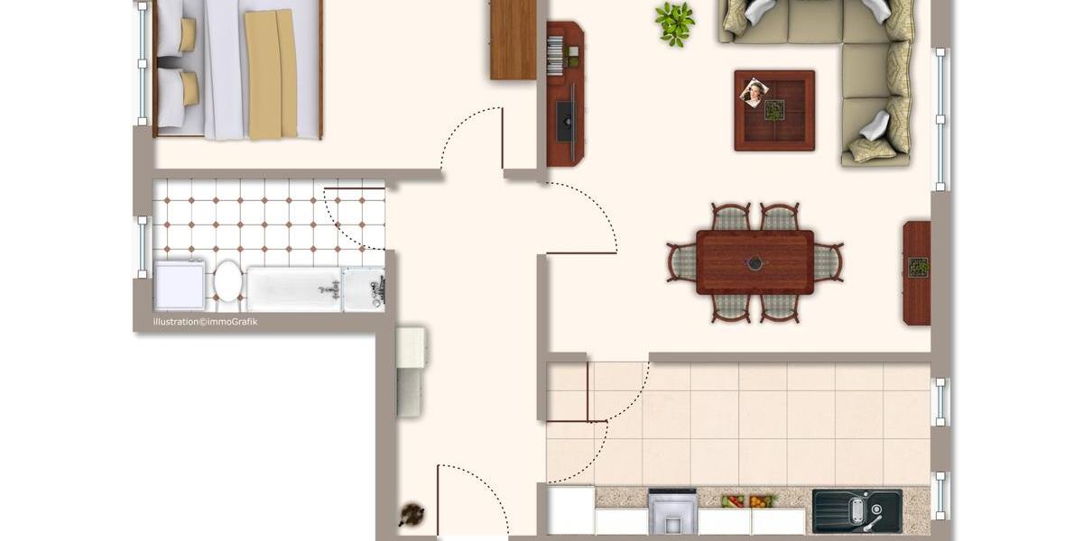 Etagenwohnung Karlsruhe - 2 Zimmer, 71 m&sup2;, 850&euro; | Angebot:25879372