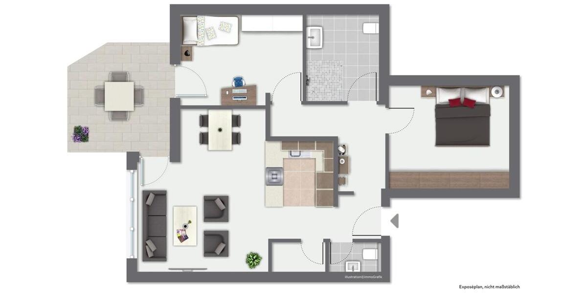 Erdgeschoßwohnung Dunningen - 3.5 Zimmer, 84 m&sup2;, 810&euro; | Angebot:25857978