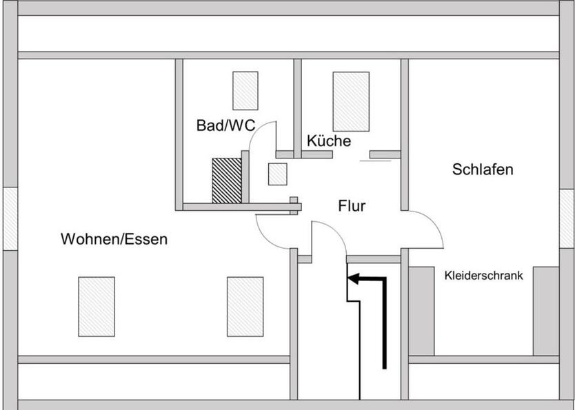Kernsanierte 2-Zimmer-Dachgeschoßwohnung