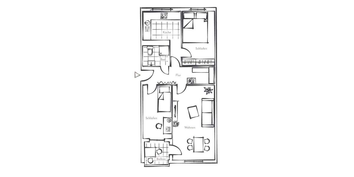 3-Zimmer-Wohnung mit BALKON, Badewanne, neu renoviert 3 zimmer