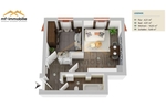zwei Zimmer Appartement in Mariental 35qm - Dachgeschoßwohnung Mariental Helmstedt - Grasleben | Angebot:26334829