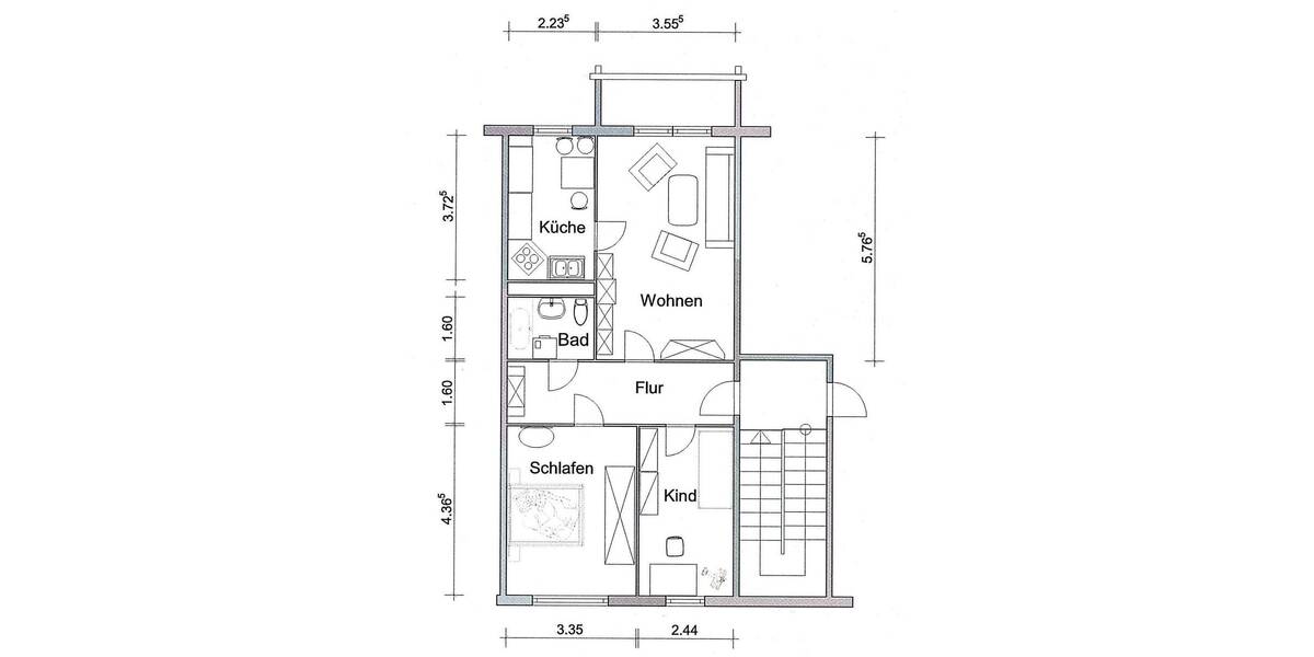Etagenwohnung Borna - 2 Zimmer, 67 m&sup2;, 336&euro; | Angebot:26627101