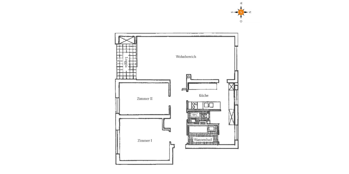 Etagenwohnung Bonn Bad Godesberg - 3 Zimmer, 82 m&sup2;, 950&euro; | Angebot:24623823