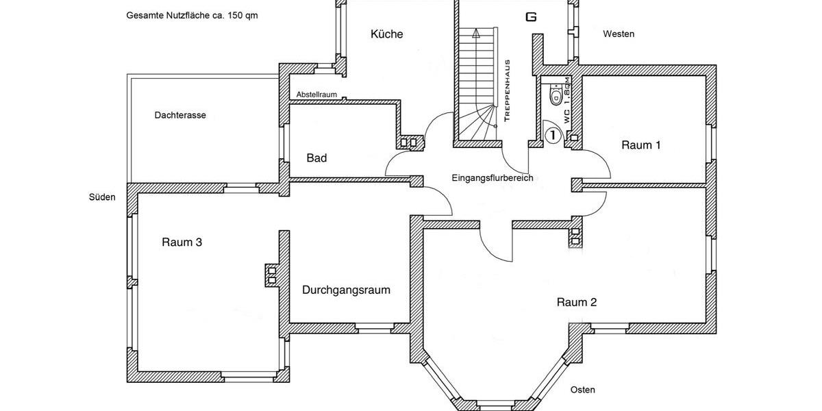 Etagenwohnung Herford - 4 Zimmer, 135 m&sup2;, 1.600&euro; | Angebot:24676925