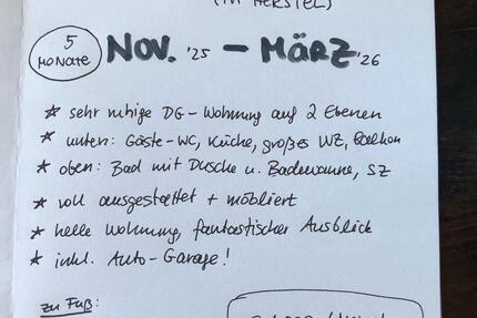 Wohnung Zwischenmiete Nov-März Winter 2526