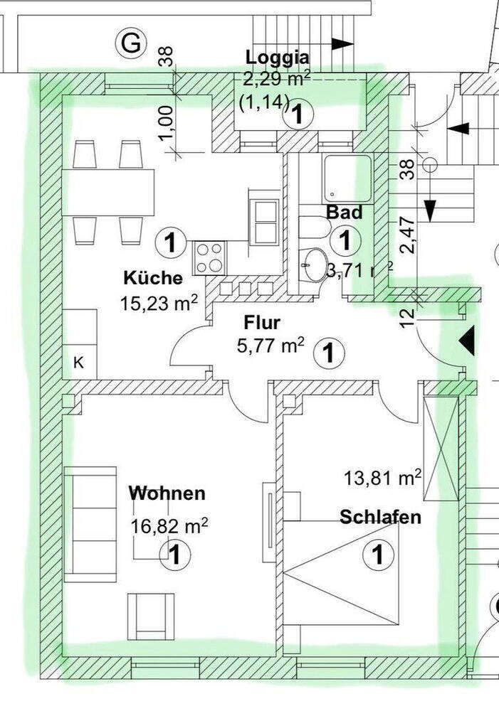 Sanierte 2 Zi-Whg. mit Einbauküche + Nähe Maschsee