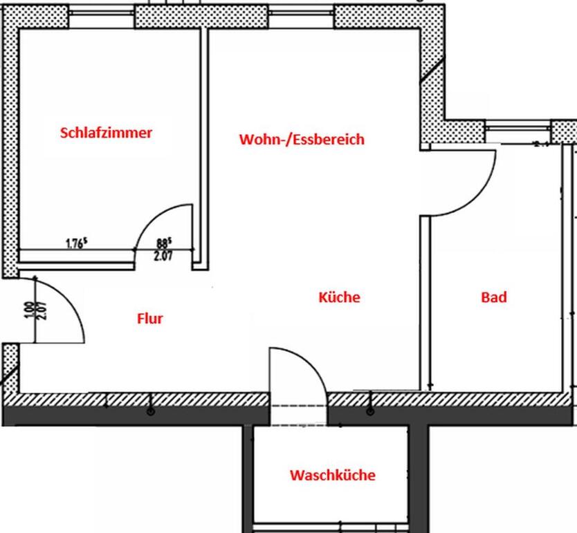 Stilvolle 2-Zimmer-Wohnung mit Fußbodenheizung und Hausautomation (Teilort Stein) zimmer