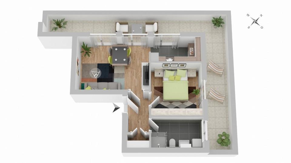 Dachgeschoßwohnung Berlin Treptow-Köpenick - 2 Zimmer, 57 m&sup2;, 1.300&euro; | Angebot:23089677