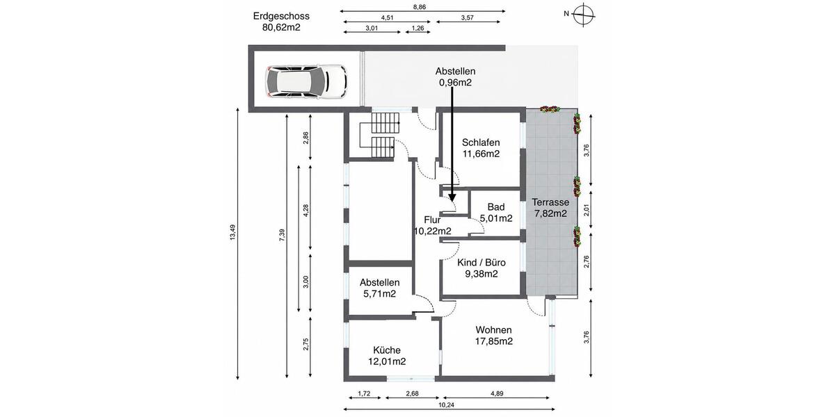 Erdgeschoßwohnung Morsbach - 3 Zimmer, 81 m&sup2;, 700&euro; | Angebot:26587544