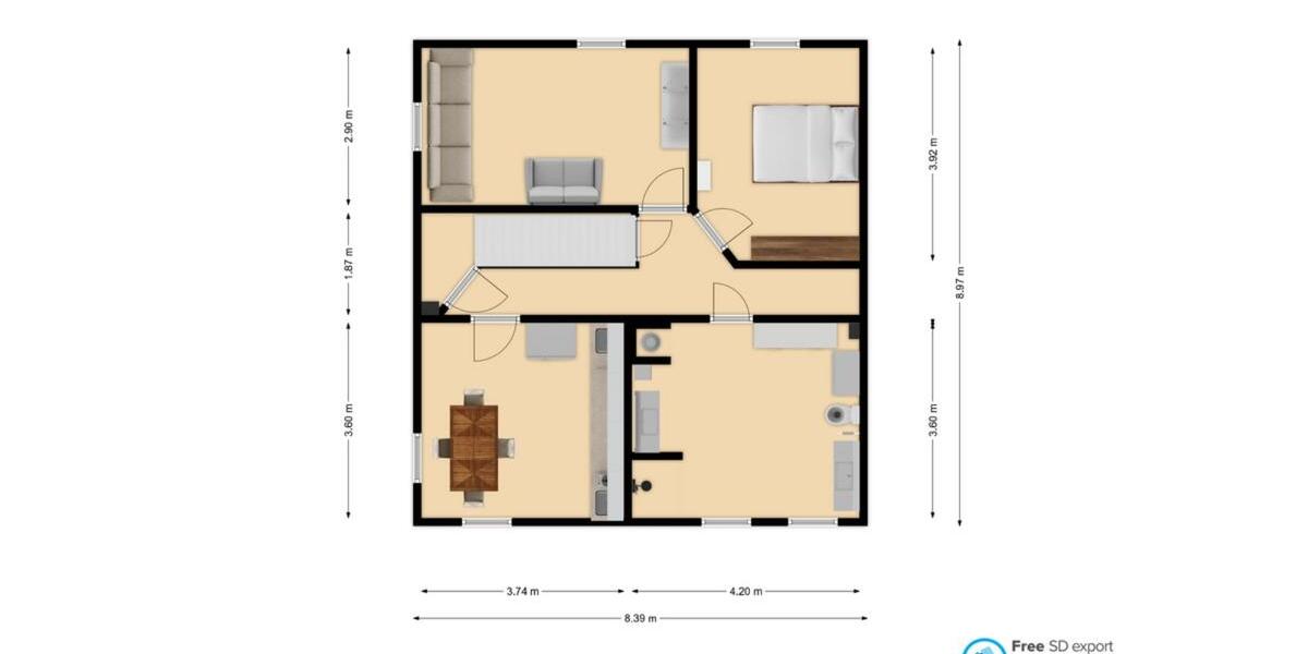2-Zimmer-Wohnung zu vermieten 2 zimmer