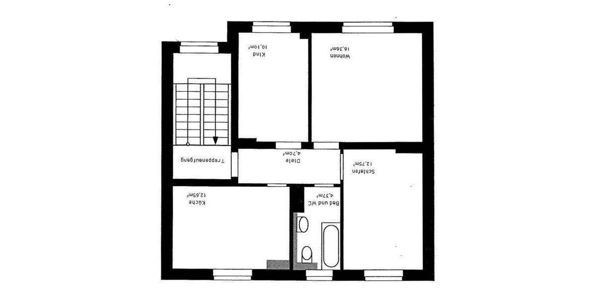 Etagenwohnung Schkeuditz - 3 Zimmer, 61 m&sup2;, 549&euro; | Angebot:24155471