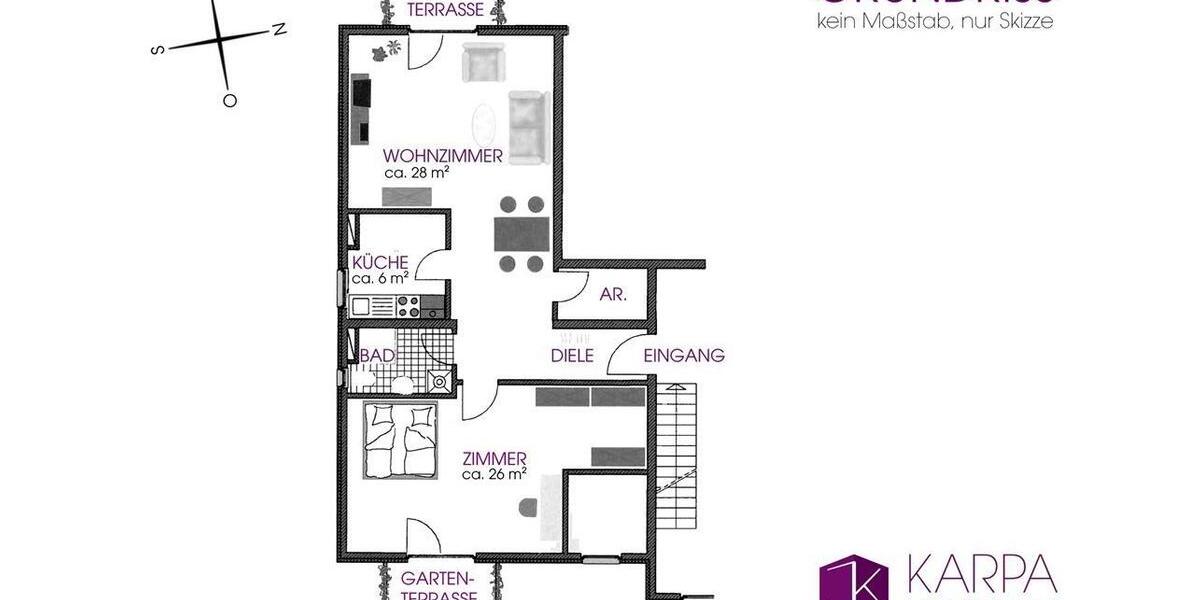 Erdgeschoßwohnung Oschersleben (Bode) - 2 Zimmer, 80 m&sup2;, 650&euro; | Angebot:26052786