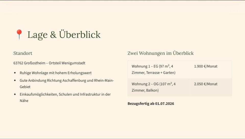 Erdgeschoßwohnung Friedewald - 4 Zimmer, 97 m&sup2;, 1.650&euro; | Angebot:25950852
