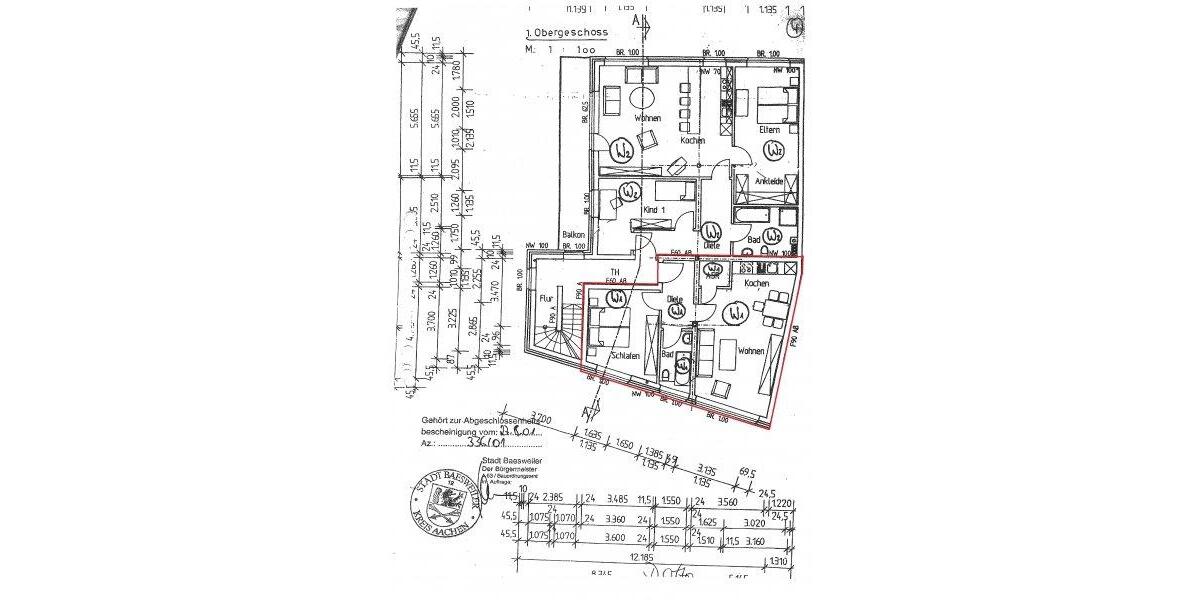 Etagenwohnung Baesweiler - 3 Zimmer, 96 m&sup2;, 800&euro; | Angebot:26638363