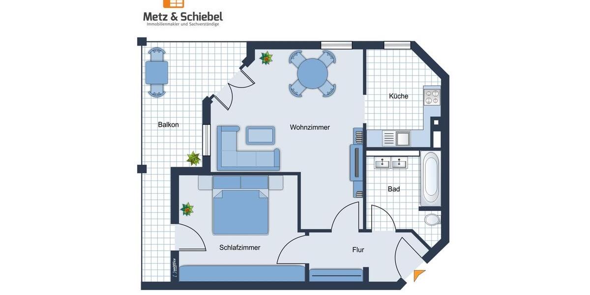 Etagenwohnung Walluf - 2 Zimmer, 62 m&sup2;, 1.100&euro; | Angebot:26561184