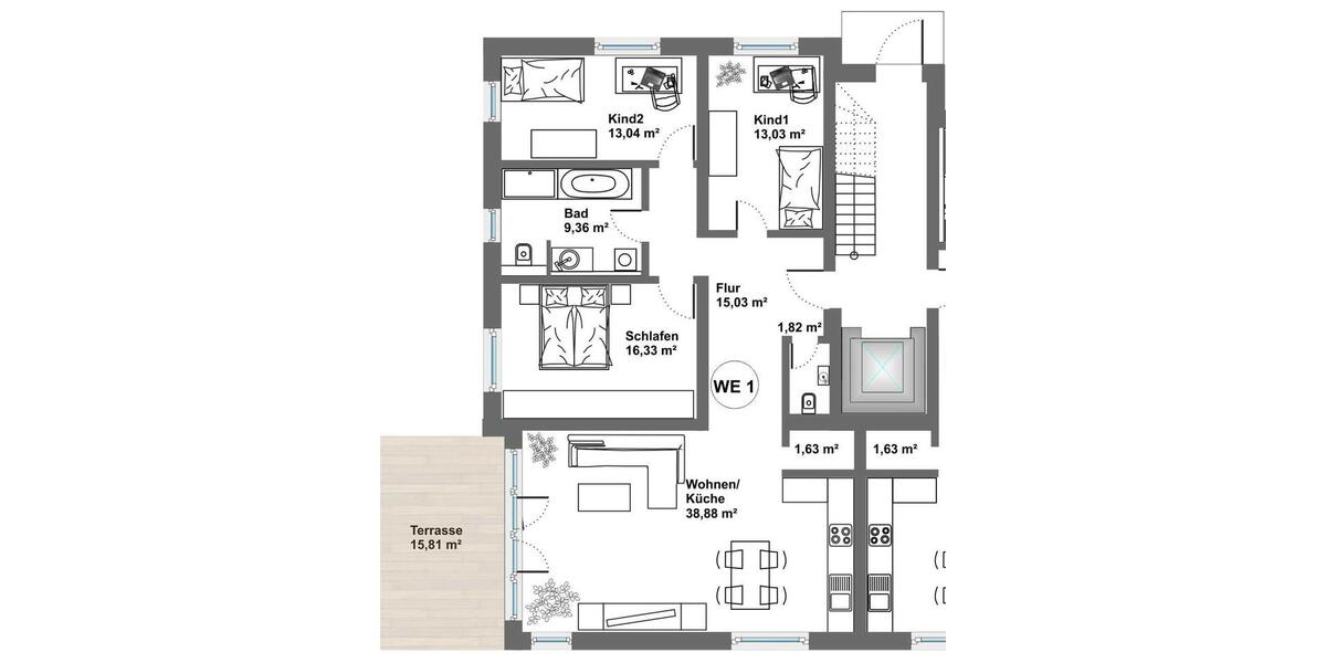 Etagenwohnung Ilmenau - 4 Zimmer, 117 m&sup2;, 1.165&euro; | Angebot:25307736