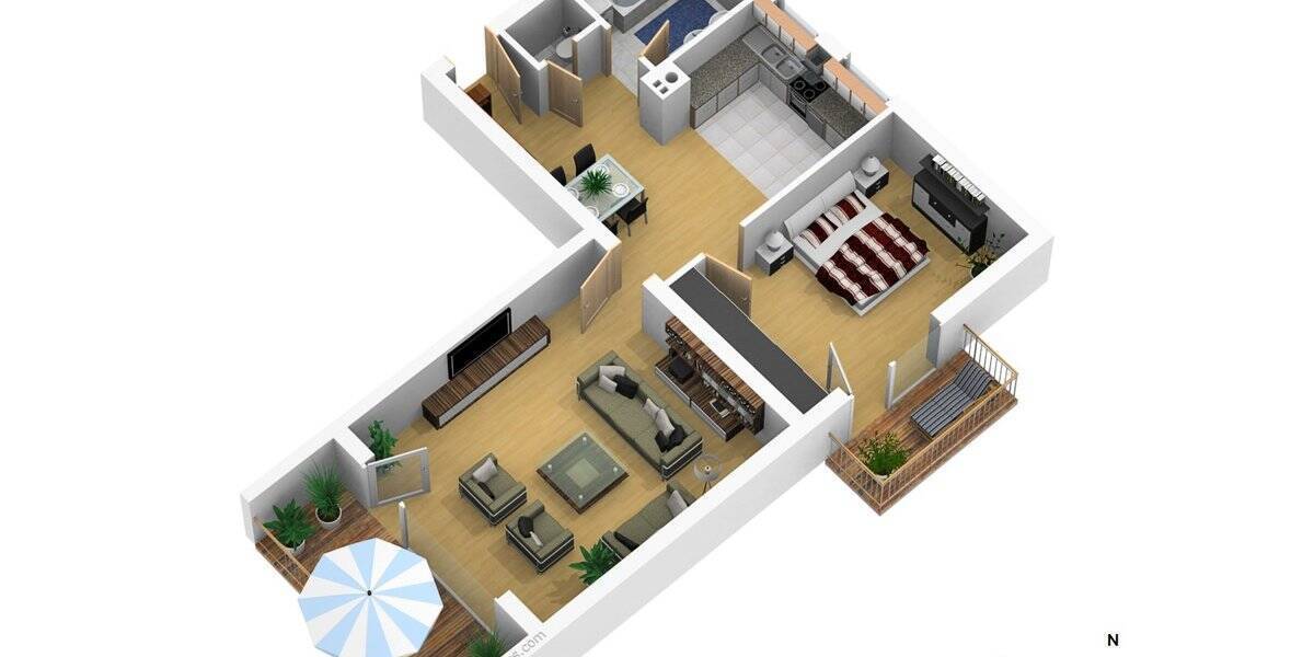 Etagenwohnung Stephanskirchen Schloßberg - 2 Zimmer, 80 m&sup2;, 980&euro; | Angebot:26643451