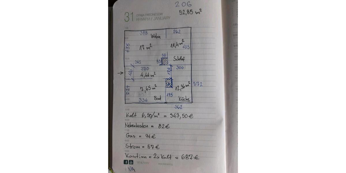 Dachgeschoßwohnung Grimma - 2 Zimmer, 52 m&sup2;, 577&euro; | Angebot:25648400
