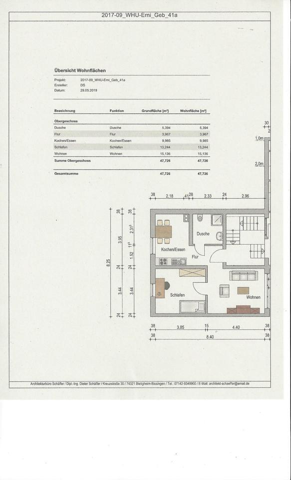 Sachsenheim Hohenhaslach 2,5 Zimmer kpl. möbliert