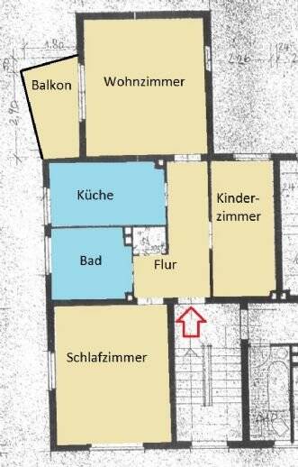 Etagenwohnung Hildesheim West - 3 Zimmer, 74 m&sup2;, 700&euro; | Angebot:26453421